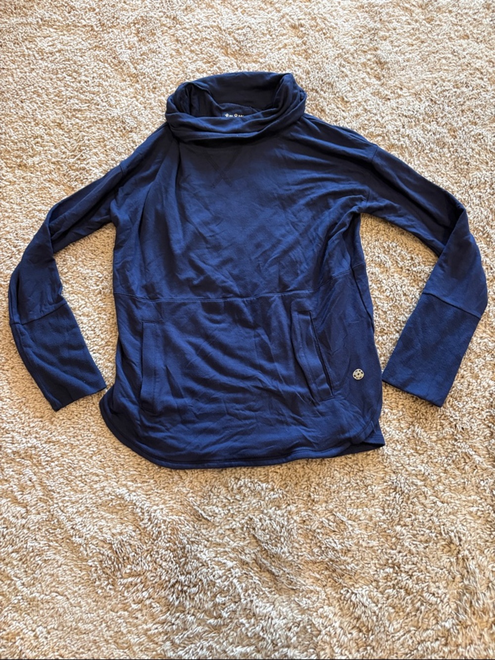 Lilly Pulitzer Luxletic Navy Lightweight Cowl Neck Pullover